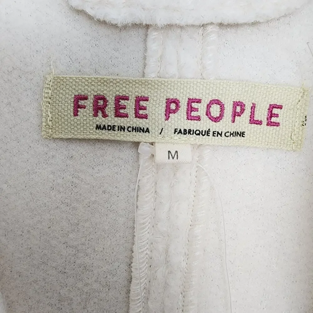 Free People NWT Ivory Willow Brooch Embellished Bomber Jacket Medium
